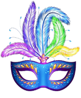 a blue carnival mask